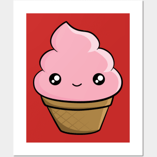 Cute, Kawaii, Cartoon Ice Cream Posters and Art